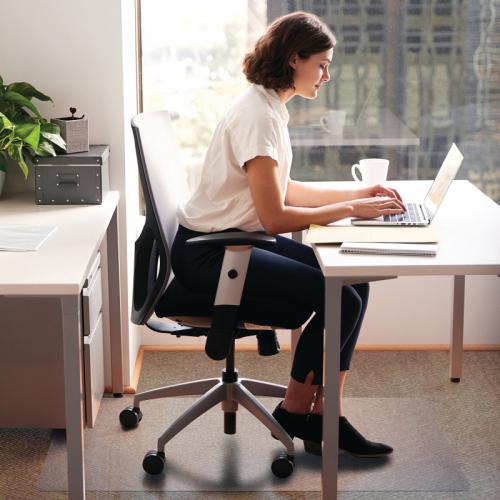 Floortex Advantagemat PVC Rectangular Chair Mat for Carpets up to 6mm 1200x750x2mm Clear FL74288 FL74288