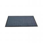 The picture shows a blue Doortex Dust Control Door Mat measuring 900x1200mm. It features the Doortex Entrance Mats logo in the corner and has a textured surface for effective dust control. The edges are designed to trap dirt and debris, making it an ideal mat for entrances.
