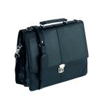 Falcon Synthetic Leather Flapover Briefcase Black 2584 FO02584