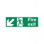 5 Star Fire Exit Run Man Arrow Down R Sign Vinyl 150x450 SP123SAV4515 FS00578