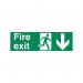 5 Star Fire Exit Run Man Arrow Down Sign Vinyl 150x450 SP124SAV4515 FS00581