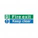 5 Star Fire Exit Keep Clear Sign SAVE Vinyl 150x450mm SP126SAV4515 FS00582