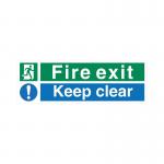 5 Star Fire Exit Keep Clear Sign Rigid Plastic 150x450mm VSP126SRP4515 FS00583