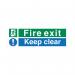 5 Star Fire Exit Keep Clear Sign Rigid Plastic 150x450mm VSP126SRP4515 FS00583