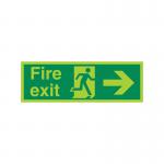 5 Star Fire Exit Run Man Arrow R Sign Plas 150x450 VPSP121SRP4515 FS00584
