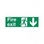 5 Star Fire Exit Run Man Arrow Down Sign Plas 150x450 VSP124SRP4515 FS00585