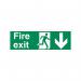 5 Star Fire Exit Run Man Arrow Down Sign Plas 150x450 VSP124SRP4515 FS00585