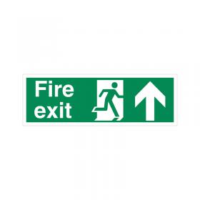 5 Star Fire Exit Running Man Arrow Up Sign Vinyl 150x450 SP129SAV4515 FS00589