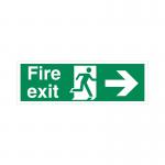 5 Star Fire Exit Run Man Arrow R Sign Rigid Plas 150x450 VSP121SRP4515 FS00591