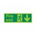 5 Star Fire Exit Run Man Arrow Down Sign Plas 150x450 VPSP124SRP4515 FS00593