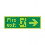 5 Star Fire Exit Run Man Arrow Left Sign Vinyl 150x450 VPSP121SAV4515 FS00596