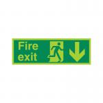 5 Star Fire Exit Run Man Arrow Down Sign Vinyl 150x450 VPSP124SAV4515 FS00597