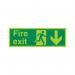 5 Star Fire Exit Run Man Arrow Down Sign Vinyl 150x450 VPSP124SAV4515 FS00597