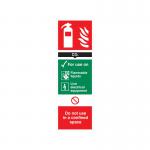 5 Star Carbon Dioxide Extinguisher Sign Plastic 300x100 VFF093SRP1030 FS00614
