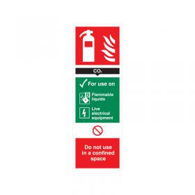 5 Star Carbon Dioxide Extinguisher Sign Plastic 300x100 VFF093SRP1030 FS00614