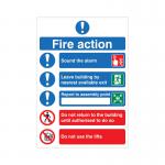 5 Star Fire Action Symbolised Sign Rigid Plastic A4 NVM432SRPA4 FS00628