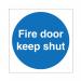 5 Star Fire Door Keep Shut Sign Vinyl 100x100 Pack of 5 M014SAV1010P5 FS00637