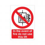 5 Star In The Event of Fire Do Not Use This Lift Plas A5 VP103SRPA5 FS00666