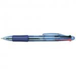 5 Star Office 4-Colour Ball Pen Medium 1mm Tip 0.5mm Line Black/Blue/Red/Green (Pack of 12) FS102793