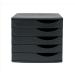 5 Star Elite Desktop Drawer Set 5 Drawers A4 & Documents up to 260x350mm Black/Black 108391