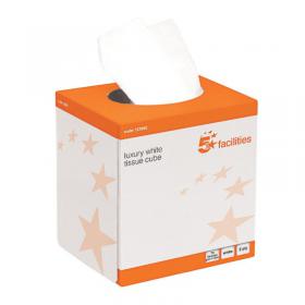 5 Star Luxury Facial Tissues Cube 2-Ply 70 Sheets White (Pack of 24) 123885 FS123885