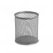 The image shows a sleek and modern silver wire mesh pen pot with a diameter of 80mm and a height of 95mm, part of a set of 5 Star desk organizers. The set appears both functional and stylish, perfect for any workspace.