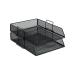 5 Star Office Mesh Letter Tray Scratch Resistant Stackable Front load Portrait Foolscap Black 287878