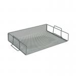 5 Star Office Mesh Letter Tray Scratch Resistant Stackable Side Load Landscape Foolscap Silver FS287926