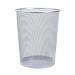 5 Star Office Mesh Waste Bin Lightweight Sturdy Scratch Resistant 1520 Litre 305x345mm Silver FS288021