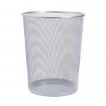 5 Star Office Mesh Waste Bin Lightweight Sturdy Scratch Resistant 20 Litre 305x345mm Silver FS288021