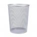 5 Star Office Mesh Waste Bin Lightweight Sturdy Scratch Resistant 20 Litre 305x345mm Silver FS288021