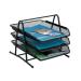 5 Star Office Mesh Letter Tray 3 Tier Scratch Resistant Stackable Front Load Portrait Foolscap Black 288102