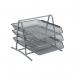 5 Star Office Mesh Letter Tray 3 Tier Stackable Front Load Portrait Foolscap Silver FS288110