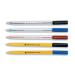 The image shows a pack of 50 5 Star Ballpoint Pens with clear barrels and a medium 1.0mm tip. The black ink creates a clean and precise 0.7mm line. These ballpoint pens are perfect for everyday use in the office or at home.