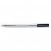 The photograph shows fifty 5 Star Ballpoint Pens with clear barrels and medium 1.0mm tips. The pens have a 0.7mm black line and are lined up neatly in a pack. They are ideal for any writing tasks and have a sleek and professional appearance.