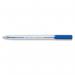 5 Star Office Ball Pen Clear Barrel Medium 1.0mm Tip 0.7mm Line Blue (Pack of 50) FS295195