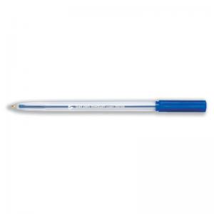 Ball Pen Medium 1mm Tip 0.7mm Line Clear Barrel Blue Pack of 50 295195
