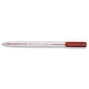 Ball Pen Medium 1mm Tip 0.7mm Line Clear Barrel Red Pack of 50 295209