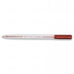 5 Star Office Ball Pen Clear Barrel Medium 1.0mm Tip 0.7mm Line Red (Pack of 50) FS295209