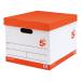 5 Star Office Fsc Storage Box With Lid Self-Assembly W321Xd392Xh291Mm Red & White [Pack 10] 295276