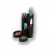 5 Star Office Desk Tidy with Variable Sized 6 Compartment Tubes Black FS295861