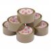 5 Star Office Packaging Tape Polypropylene 48mm x 66m Buff [Pack 6] 295896