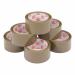 5 Star Office Packaging Tape Polypropylene 48mmx66m Buff (Pack of 6) FS295896