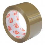 The photo shows six rolls of packaging tape, each 48mmx66m in size and buff in color. The tape is made of polypropylene and is branded as 5 Star. The packaging displays a five-star rating and the words office and packaging tape.