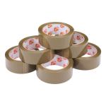 5 Star Office Packaging Tape Polypropylene 38mmx66m Buff (Pack of 6) FS295918