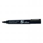 The picture shows a pack of 12 5 Star Office Permanent Markers. They are black and have a chisel tip for precise writing. These markers are xylene and toluene-free, making them safe to use. The smear-proof formula ensures clean and professional results.