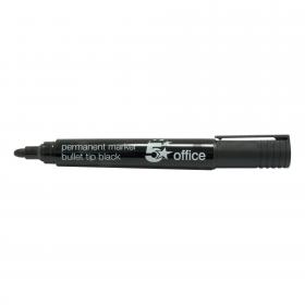 5 Star Office Permanent Marker Xylene/Toluene-free Smear Proof Bullet Tip Black (Pack of 12) FS296077