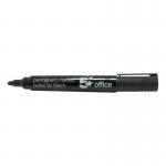 This picture shows a pack of 5 Star Permanent Markers from the 5 Star Office brand. Each marker has a bullet tip, black ink, and is xylene and toluene-free. The 12 markers are smear-proof and perfect for any writing task.