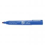 5 Star Office Permanent Marker XyleneToluene-free Smear proof Bullet Tip 2mm Line Blue (Pack of 12) FS296085