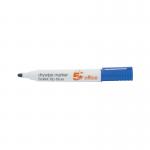 5 Star Office Drywipe Marker XyleneToluene-free Bullet Tip 3mm Line Blue (Pack of 12) FS296115
